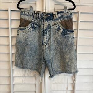 Don’t Stop‎ Acid Wash High Waisted Cotton Denim Shorts Size 13/14